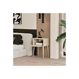Canopus Mdf Kum Taşi Rengi̇ Ahşap Ayakli Tek Kapakli Komodi̇n