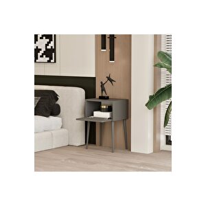 Canopus Mdf Gri̇ Ahşap Ayakli Tek Kapakli Komodi̇n