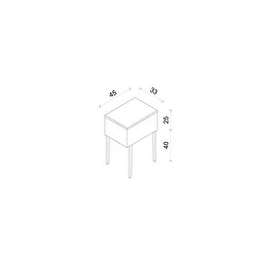 Canopus Mdf Gri̇ Ahşap Ayakli Tek Kapakli Komodi̇n