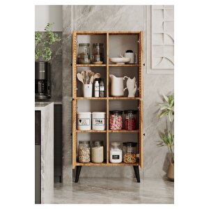 Deneb Mdf Atlanti̇k Çam Rengi̇ 4 Kapaklı(panjur Kapak) Ahşap Ayaklı Kiler Dolabı