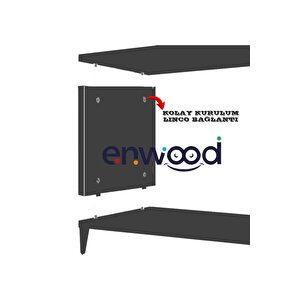 Deneb Mdf Gri? 4 Kapaklı (panjur Kapak) Ahşap Ayaklı Kiler Dolabı