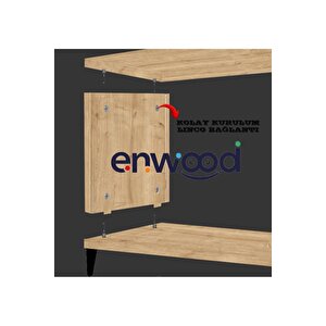 Deneb Mdf Safi̇r Meşe 4 Kapakli(panjur Kapak) Ahşap Ayakli Ki̇ler Dolabi