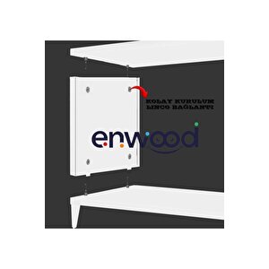 Deneb Mdf Beyaz 4 Kapakli(panjur Kapak) Ahşap Ayakli Ki̇ler Dolabi