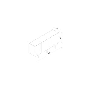 Capella Kum Taşı Rengi Mdf 4 Kapaklı Raflı 160 Lık Konsol