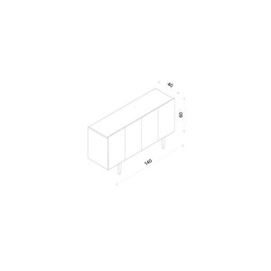Capella Kum Taşı Rengi Mdf 4 Kapaklı Raflı 140 Lık Konsol