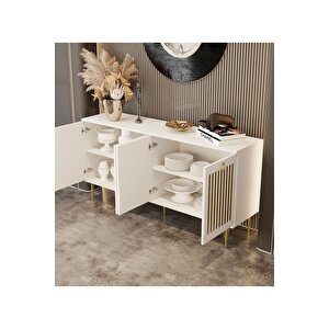 Andromeda Gold Seri̇si̇ 160 Cm 4 Kapaklı Mdf Konsol 160 X 80 X 40 Cm