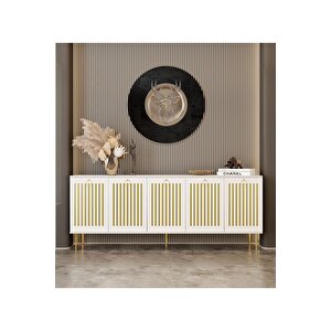 Andromeda Gold Seri̇si̇ 180 Cm 5 Kapaklı Mdf Konsol 180 X 80 X 40 Cm
