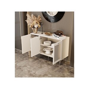 Andromeda Si̇lver Seri̇si̇ 120 Cm 3 Kapaklı Mdf Konsol 120 X 80 X 40 Cm