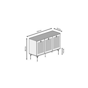 Andromeda Si̇lver Seri̇si̇ 120 Cm 3 Kapaklı Mdf Konsol 120 X 80 X 40 Cm