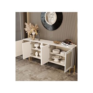 Andromeda Gold Seri̇si̇ 200 Cm 5 Kapaklı Mdf Konsol 200 X 80 X 40 Cm