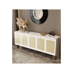 Andromeda Gold Seri̇si̇ 200 Cm 5 Kapaklı Mdf Konsol 200 X 80 X 40 Cm