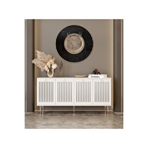 Andromeda Si̇lver Seri̇si̇ 140 Cm 4 Kapaklı Mdf Konsol 140 X 80 X 40 Cm