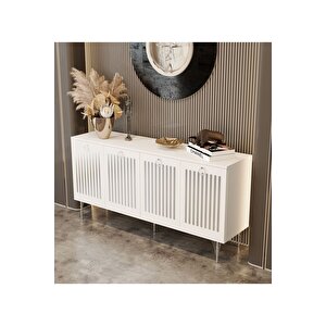 Andromeda Si̇lver Seri̇si̇ 140 Cm 4 Kapaklı Mdf Konsol 140 X 80 X 40 Cm