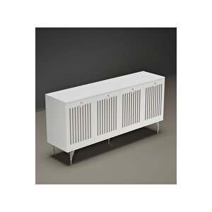 Andromeda Si̇lver Seri̇si̇ 140 Cm 4 Kapaklı Mdf Konsol 140 X 80 X 40 Cm