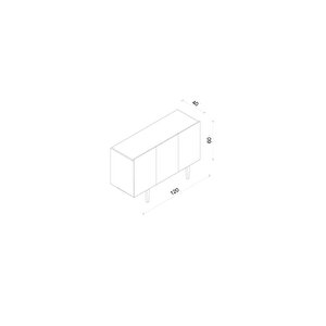 Capella Gri Mdf 3 Kapaklı Raflı 120 Lık Konsol