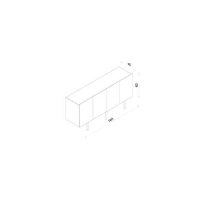 Capella Gri Mdf 4 Kapaklı Raflı 160 Lık Konsol