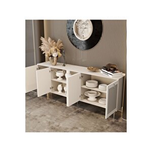 Andromeda Si̇lver Seri̇si̇ 200 Cm 5 Kapaklı Mdf Konsol 200 X 80 X 40 Cm