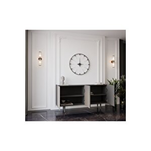 Capella Gri Mdf 4 Kapaklı Raflı 140 Lık Konsol