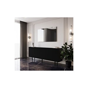 Capella Si̇yah Mdf 5 Kapakli Rafli 180 Li̇k Konsol