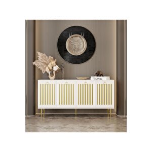 Andromeda Gold Seri̇si̇ 140 Cm 4 Kapaklı Mdf Konsol 140 X 80 X 40 Cm