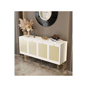Andromeda Gold Seri̇si̇ 140 Cm 4 Kapaklı Mdf Konsol 140 X 80 X 40 Cm