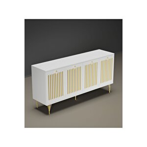 Andromeda Gold Seri̇si̇ 140 Cm 4 Kapaklı Mdf Konsol 140 X 80 X 40 Cm