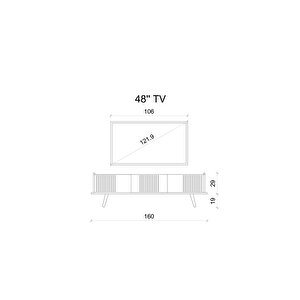 Spi̇ca Safi̇r Meşe Rengi̇ Mdf 3 Kapakli Ahşap Ayakli 160 Cm Tv Üni̇tesi̇