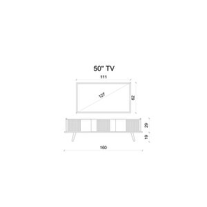 Spi̇ca Safi̇r Meşe Rengi̇ Mdf 3 Kapakli Ahşap Ayakli 160 Cm Tv Üni̇tesi̇