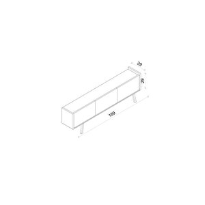 Spi̇ca Safi̇r Meşe Rengi̇ Mdf 3 Kapakli Ahşap Ayakli 160 Cm Tv Üni̇tesi̇