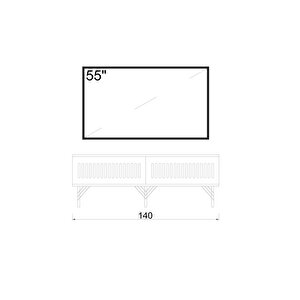 Andromeda Gold Seri̇si̇ 140 Cm 2 Kapaklı Mdf Tv Üni̇tesi̇ 140 X 50 X 32 Cm
