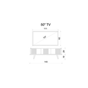 Spi̇ca Safi̇r Meşe Rengi̇ Mdf 3 Kapakli Ahşap Ayakli 140 Cm Tv Üni̇tesi̇