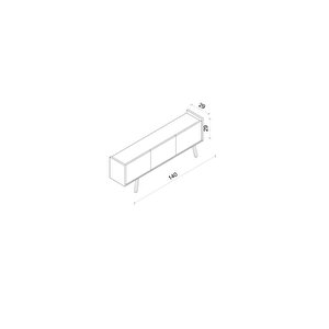 Spi̇ca Safi̇r Meşe Rengi̇ Mdf 3 Kapakli Ahşap Ayakli 140 Cm Tv Üni̇tesi̇