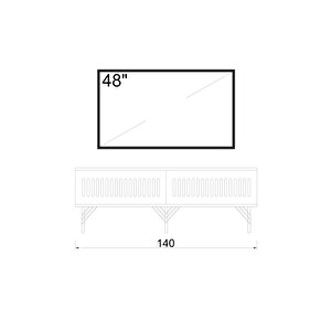 Andromeda Si̇lver Seri̇si̇ 140 Cm 2 Kapaklı Mdf Tv Üni̇tesi̇ 140 X 50 X 32 Cm
