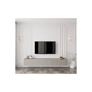 Capella Kumtaşı Rengi Mdf 5 Kapaklı Duvara Monte 200 Cm Tv Ünitesi