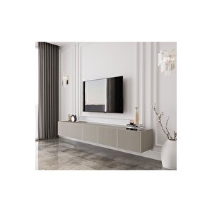 Capella Kumtaşı Rengi Mdf 5 Kapaklı Duvara Monte 200 Cm Tv Ünitesi