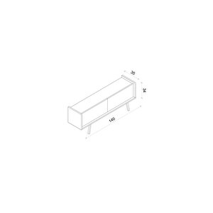 Ri̇gel Country Si̇yah Mdf 2 Kapakli (düşme Kapak) Ahşap Ayakli 140 Cm Tv Üni̇tesi̇
