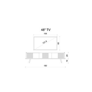 Spi̇ca Safi̇r Meşe Rengi̇ Mdf 3 Kapakli Ahşap Ayakli 180 Cm Tv Üni̇tesi̇