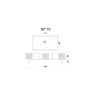 Spi̇ca Safi̇r Meşe Rengi̇ Mdf 3 Kapakli Ahşap Ayakli 180 Cm Tv Üni̇tesi̇