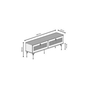 Andromeda Si̇lver Seri̇si̇ 160 Cm 2 Kapaklı Mdf Tv Üni̇tesi̇ 160 X 50 X 32 Cm