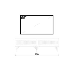 Andromeda Si̇lver Seri̇si̇ 160 Cm 2 Kapaklı Mdf Tv Üni̇tesi̇ 160 X 50 X 32 Cm