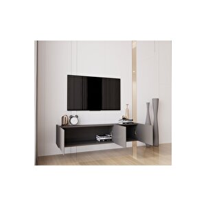 Capella Gri Mdf Country 3 Kapaklı Duvara Monte 140 Cm Tv Ünitesi