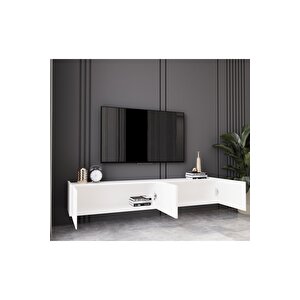 Capella Beyaz Country Mdf 4 Kapaklı Duvara Monte 180 Cm Tv Ünitesi