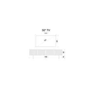 Capella Beyaz Country Mdf 4 Kapaklı Duvara Monte 180 Cm Tv Ünitesi