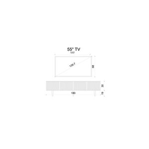 Capella Beyaz Country Mdf 4 Kapaklı Duvara Monte 180 Cm Tv Ünitesi