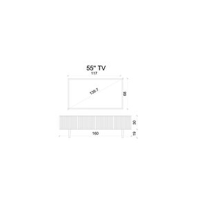 Capella Beyaz Country Mdf 4 Kapaklı Ahşap Ayaklı 160 Cm Tv Ünitesi
