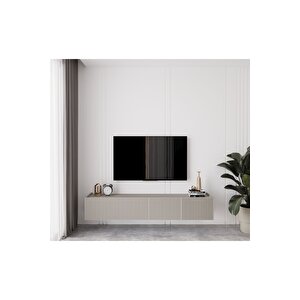 Capella Kumtaşı Rengi Mdf 4 Kapaklı Duvara Monte 180 Cm Tv Ünitesi