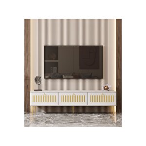 Andromeda Gold Seri̇si̇ 200 Cm 3 Kapaklı Mdf Tv Üni̇tesi̇ 200 X 50 X 32 Cm
