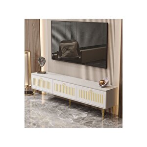 Andromeda Gold Seri̇si̇ 200 Cm 3 Kapaklı Mdf Tv Üni̇tesi̇ 200 X 50 X 32 Cm