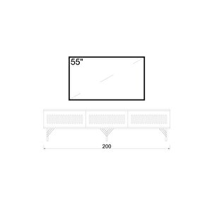 Andromeda Gold Seri̇si̇ 200 Cm 3 Kapaklı Mdf Tv Üni̇tesi̇ 200 X 50 X 32 Cm