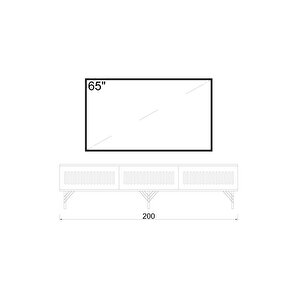 Andromeda Gold Seri̇si̇ 200 Cm 3 Kapaklı Mdf Tv Üni̇tesi̇ 200 X 50 X 32 Cm